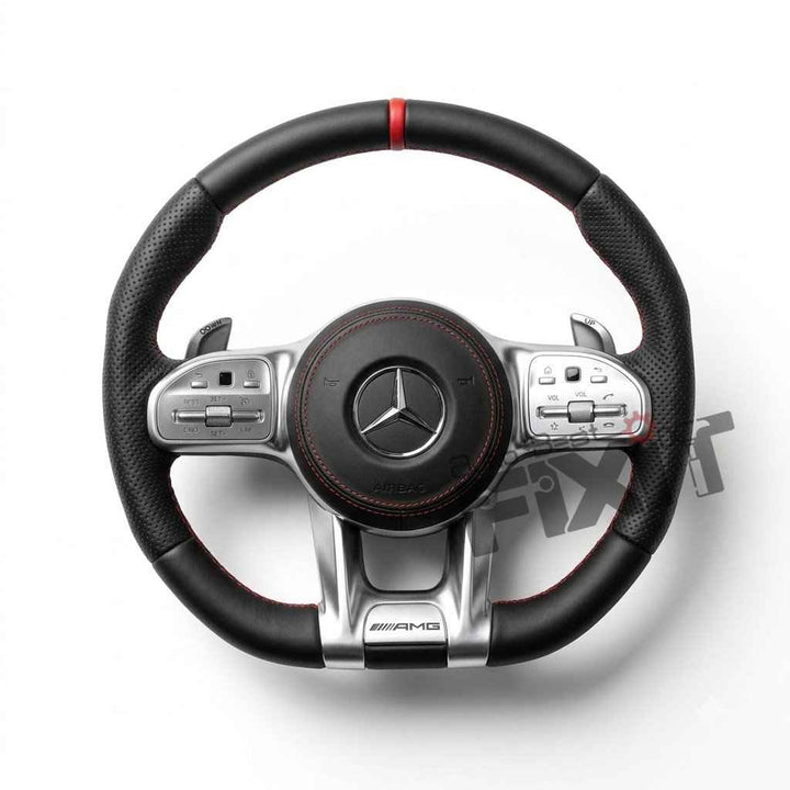 Mercedes-Benz C220 AMG Leather Steering Wheel – Red Stripe (W205, 2016-2021) | RKNP