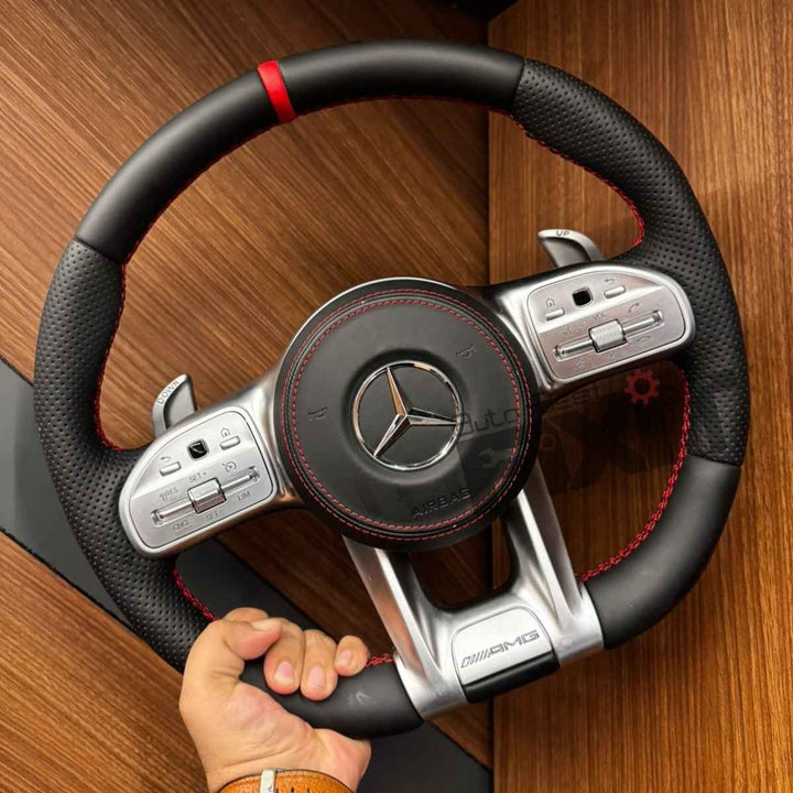 Mercedes-Benz C220 AMG Leather Steering Wheel – Red Stripe (W205, 2016-2021) | RKNP