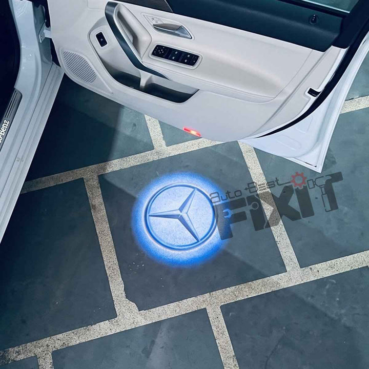 Mercedes-Benz A-Class (2014-2018) Bright Glowing Logo LED Door Welcome Light | Set of 2 — Main Product Image | Auto Best Fixit