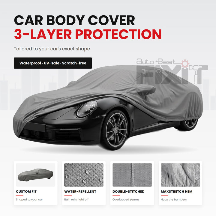 Aston Martin DB11 Car Body Cover – Tri-Vent 3 Layer Waterproof, Scratch Proof with Cotton Lining, Mirror & Antenna Pockets