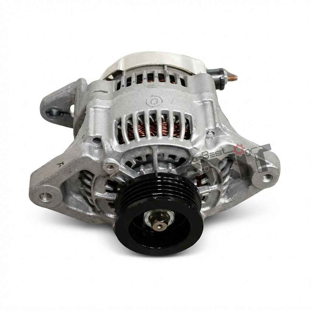 High-performance alternator replacement for Esteem 2002-2005 / Zen 1997-2006 showing heavy-duty connector pins and clean unit housing assembly.
