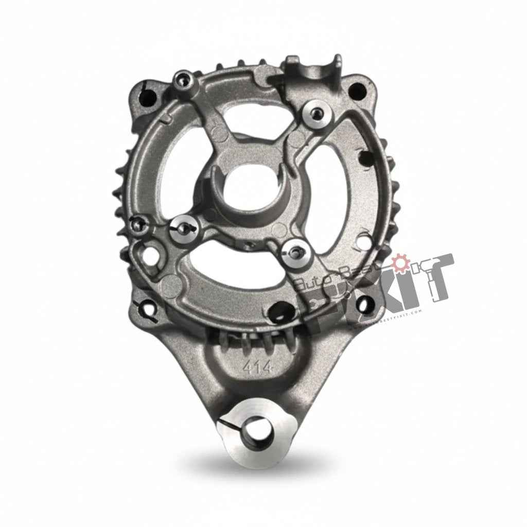 High-performance alternator housing, frame end replacement for Gypsy King 2000-2019 Petrol / Zen 2nd Gen 2003-2006 Petrol / Zen Classic 1999-2003 Petrol showing heavy-duty connector pins and clean unit housing assembly.