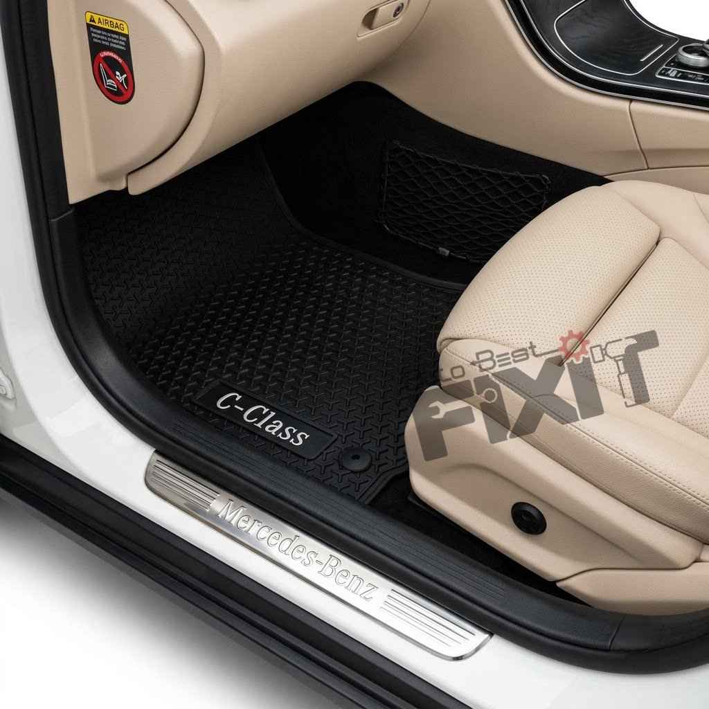 Mercedes-Benz C-Class Old Shape 2007-2018 Custom Fit Car Floor Mats | - – Close-Up Detail