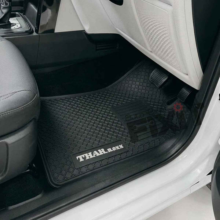 Mahindra Thar Roxx (2024-Present) Custom Fit Latex Car Floor Mats - Lite | Waterproof & Anti-Skid | Lite – Installed Photo