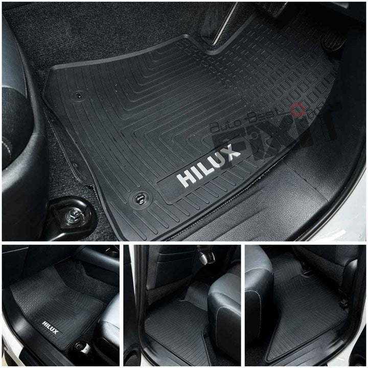 Toyota Hilux (2022-Present) Custom Fit Latex Car Floor Mats - Lite | Waterproof & Anti-Skid | Lite – Installed Photo