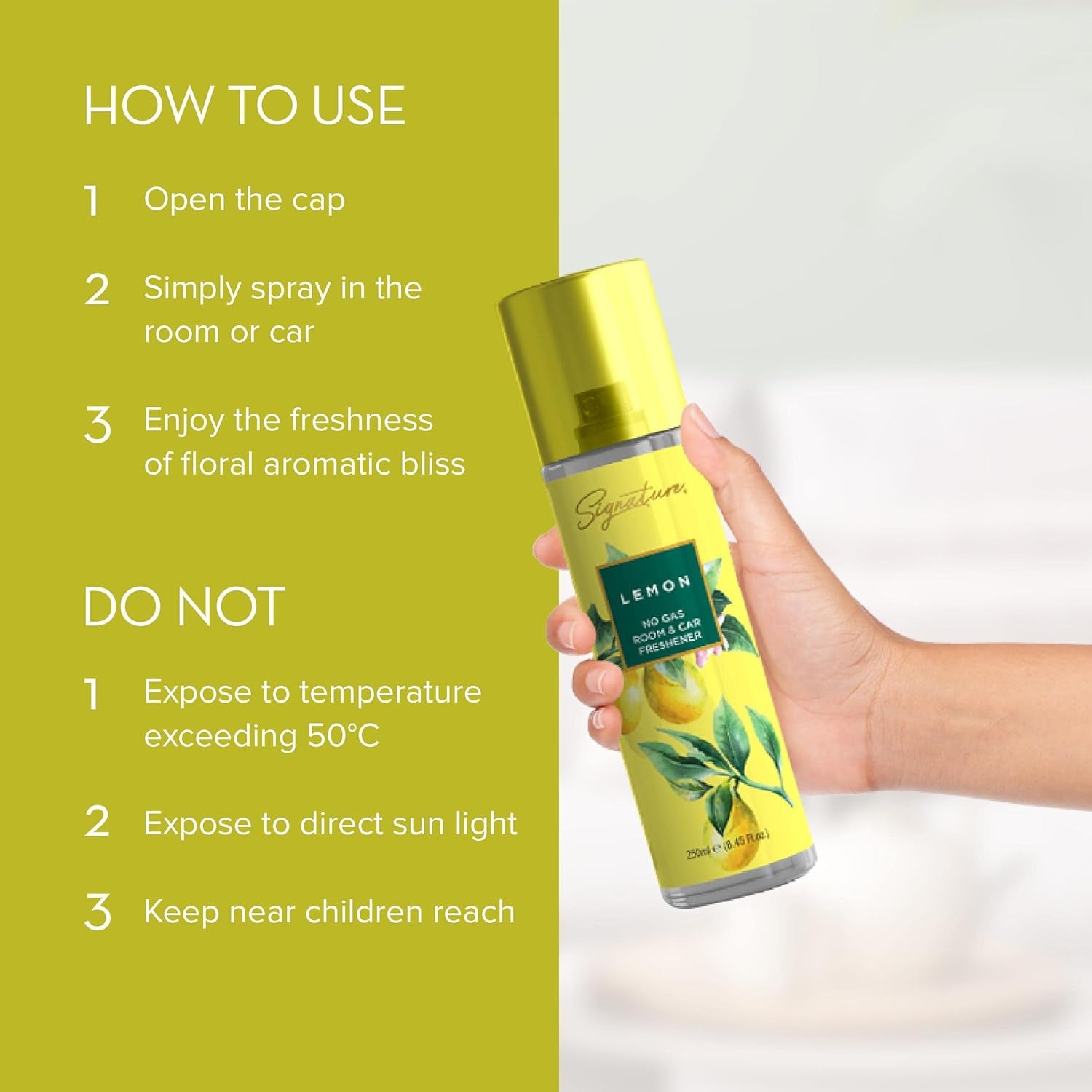 Signature Lemon Room  Car Freshener Spray 250 Ml