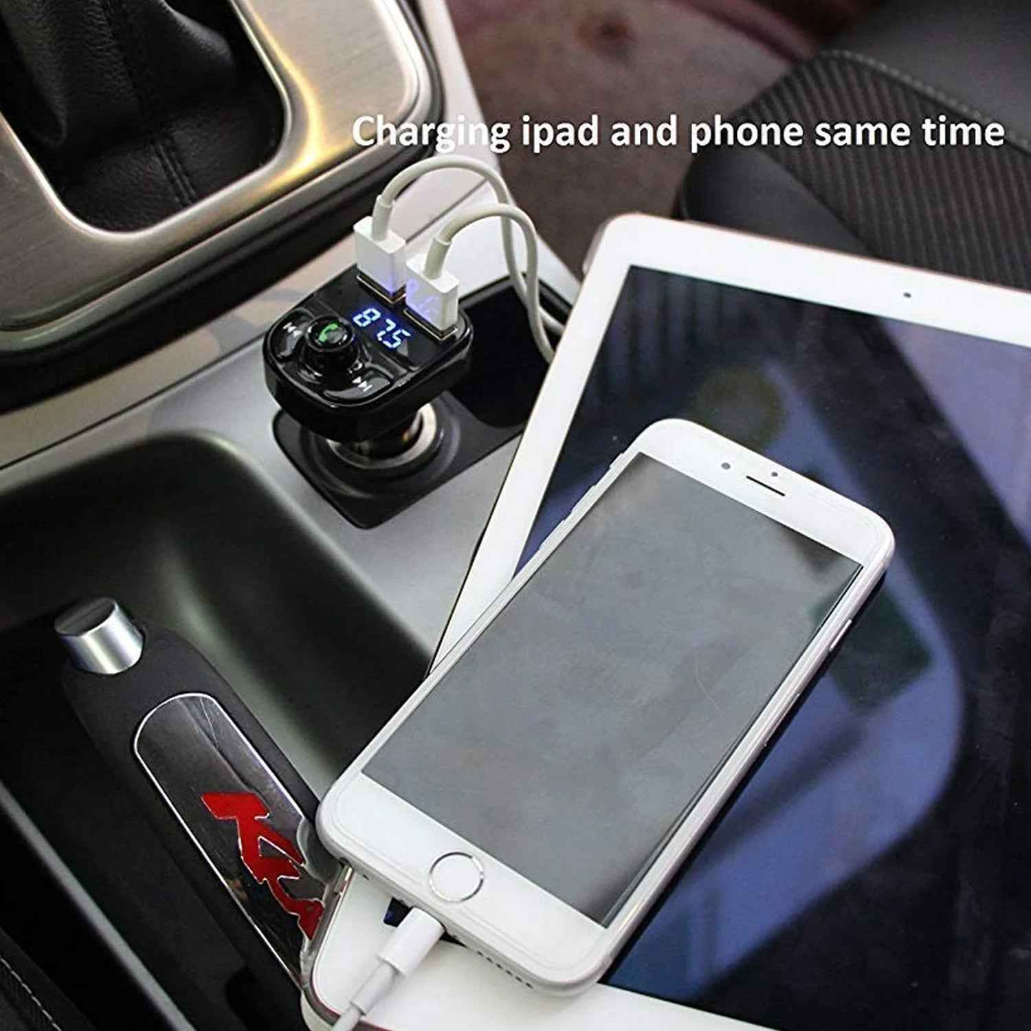 Wireless Car Charger With Dual Usb Fast Charging Ports 1 Pc