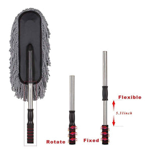 Premium Car Duster Long Retractable Soft Non for Slip Handle Multipurpose Microfiber Wash Brush Vehicle Interior And Exterior Cleaning Kit | OEM Quality | Wukusy 4749_microfiber_cleaning_duster